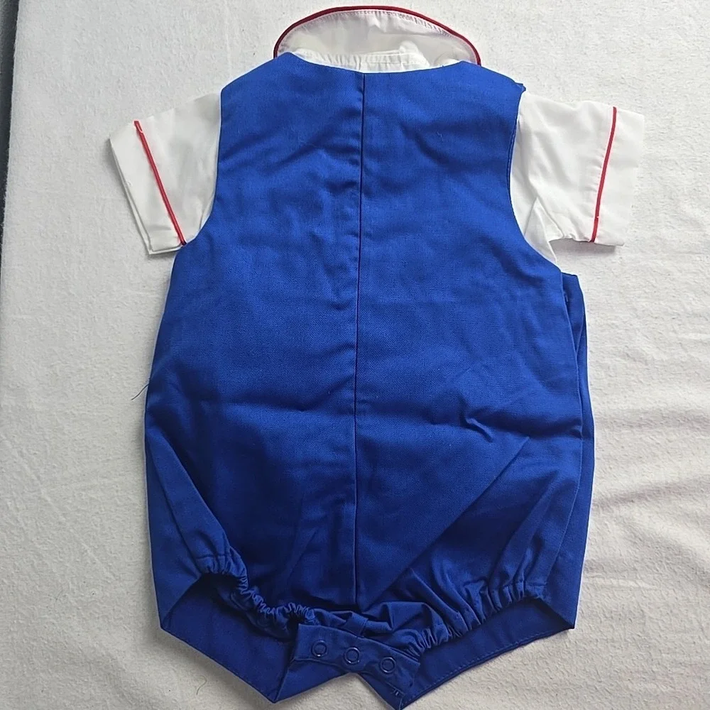 Vintage Baby Togs 6-9 Month Embroidered Nutcracker Soldiers Romper Dress Shirt‎